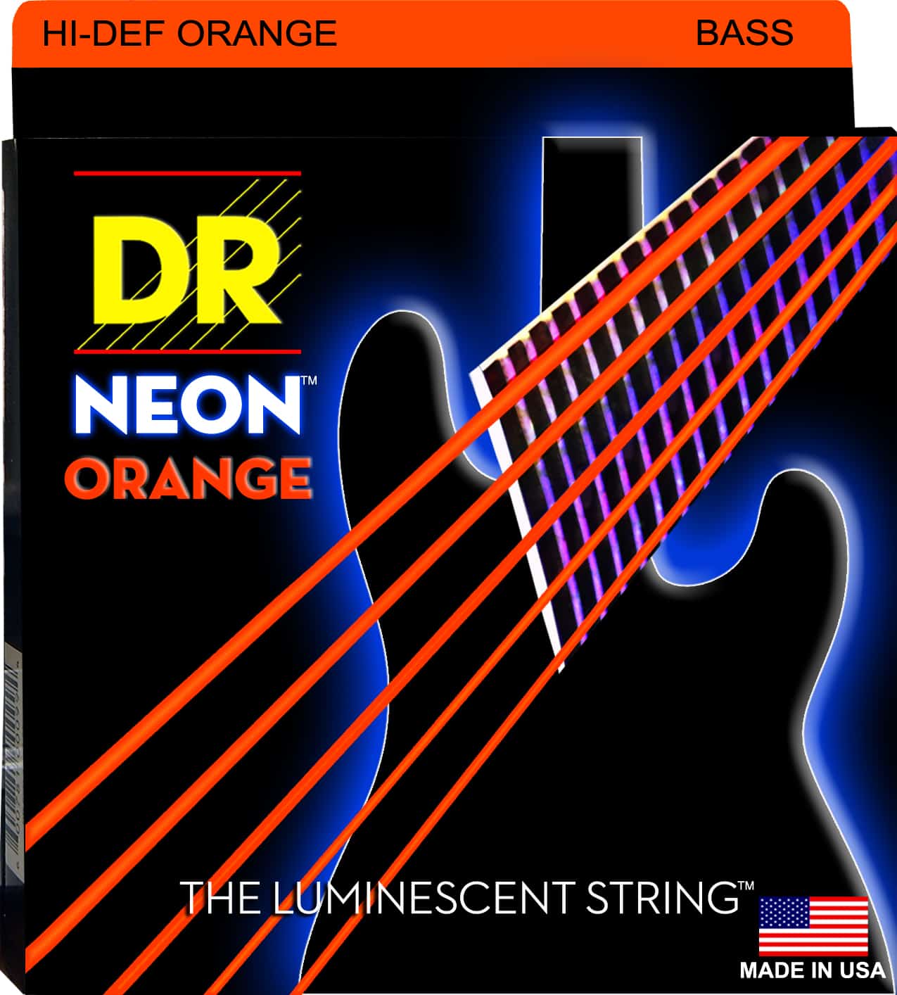 NEON ORANGE 5 STRING BASS