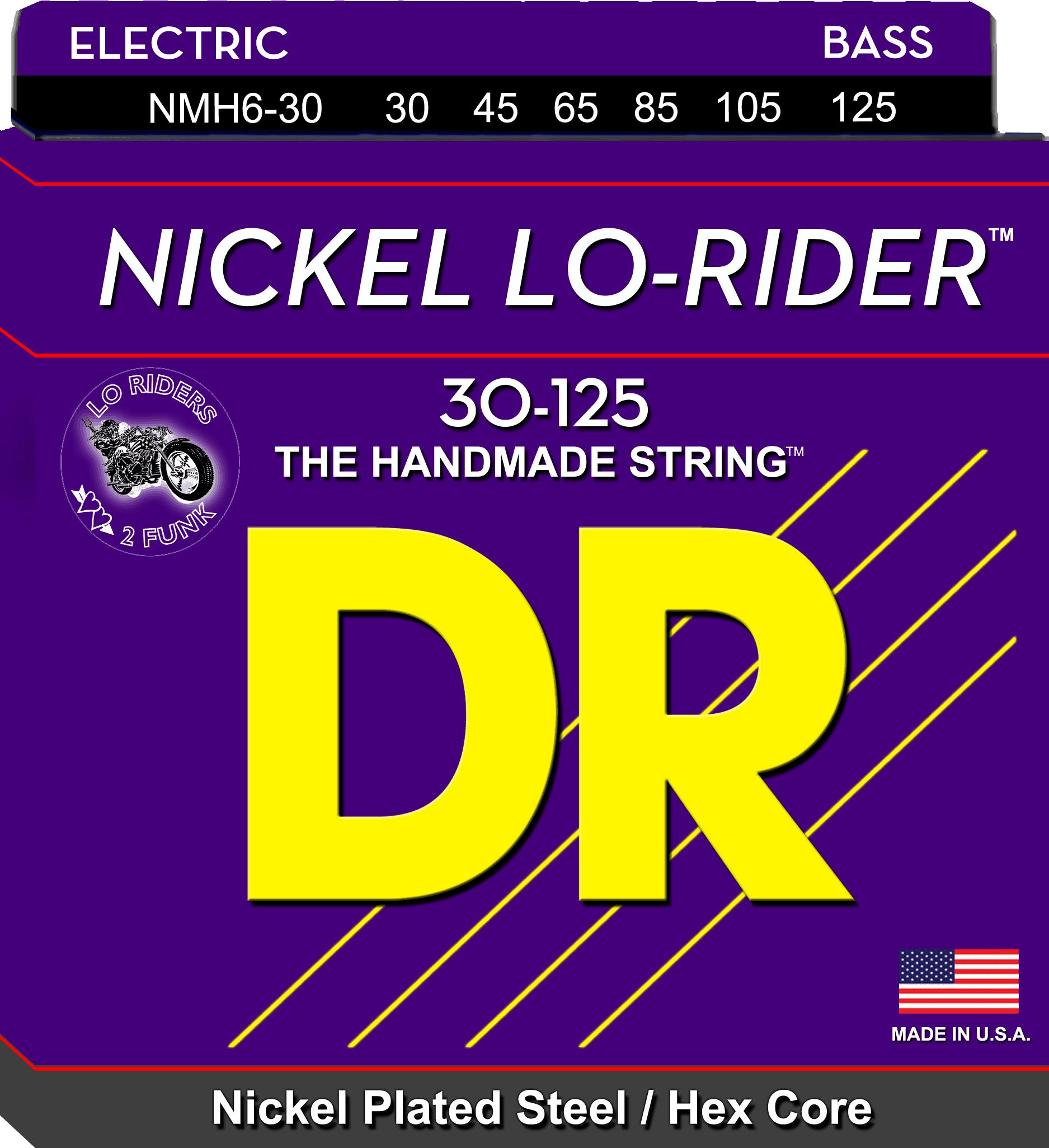 DR Strings Nickel Lo-Riders 6 String Medium (30-125)