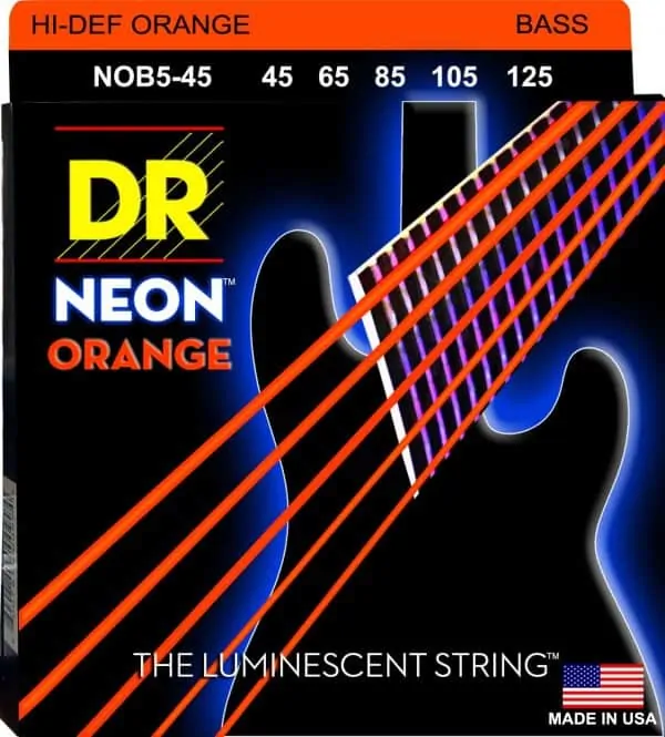 DR Strings Neon Orange 5 String Medium (45-125)