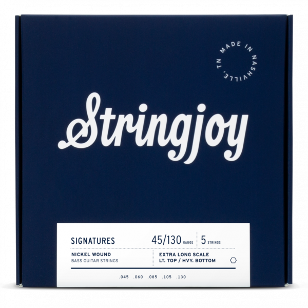 Stringjoy Light Top / Heavy Bottom Gauge (45-130) 5 String Extra Long Scale Nickel Wound