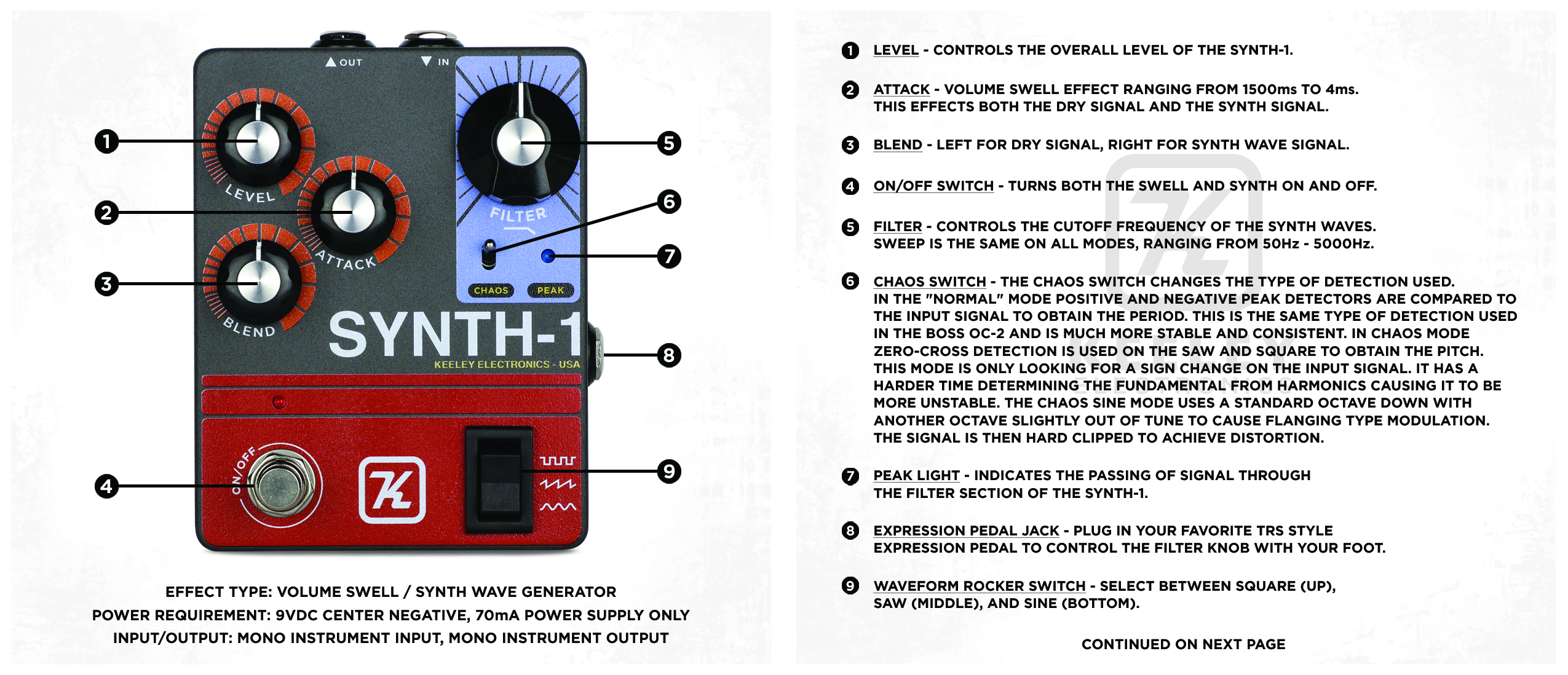 Keeley synth on sale 1 bass