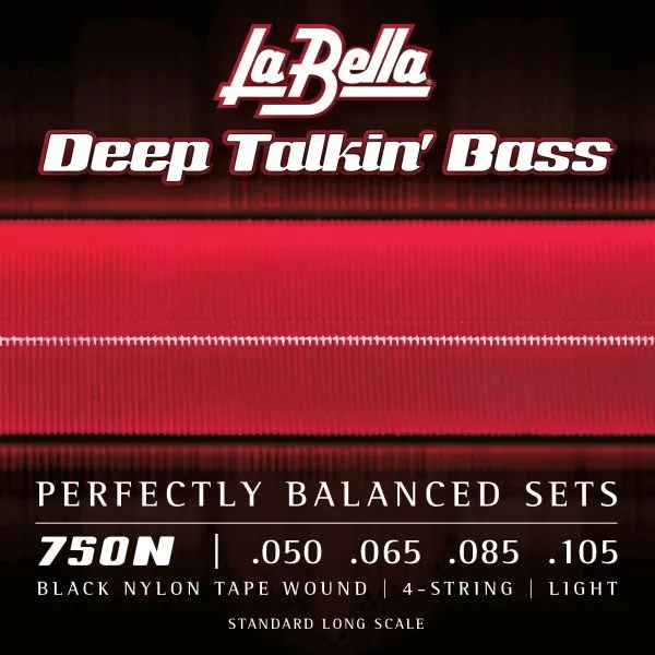 La Bella Black Nylon Tape Wound (50-105) Deep Talking Bass