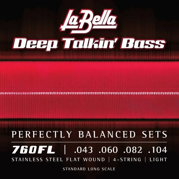 La Bella Stainless Steel 760FL Deep Talkin’ Bass Flats – Light 43-104