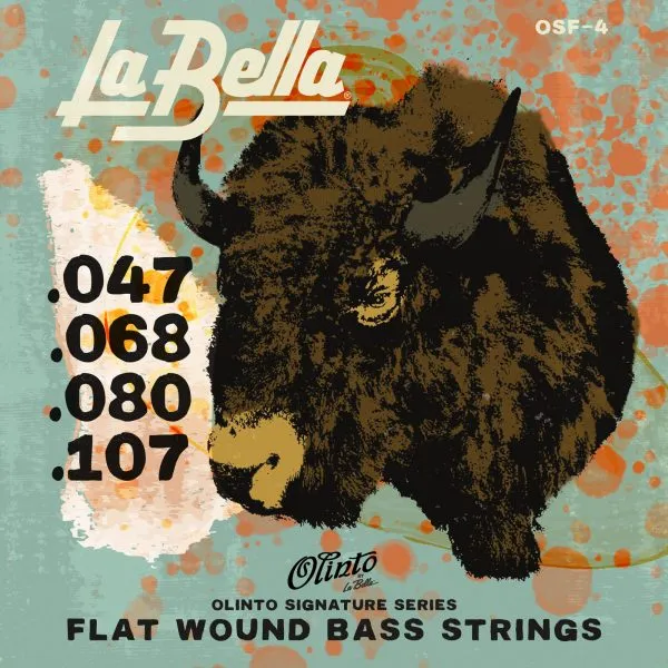 La Bella OSF-4 Olinto Signature Flats – 4-String Set, 47-107