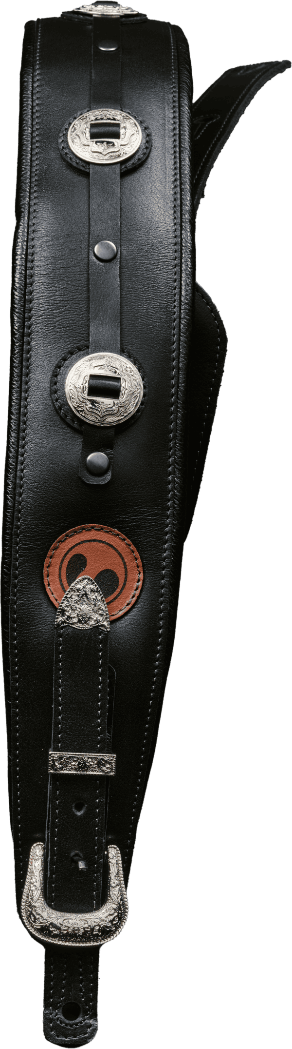 Ergo Strap MILLER 3” Black (Bling Silver- Padded, Genuine Leather)