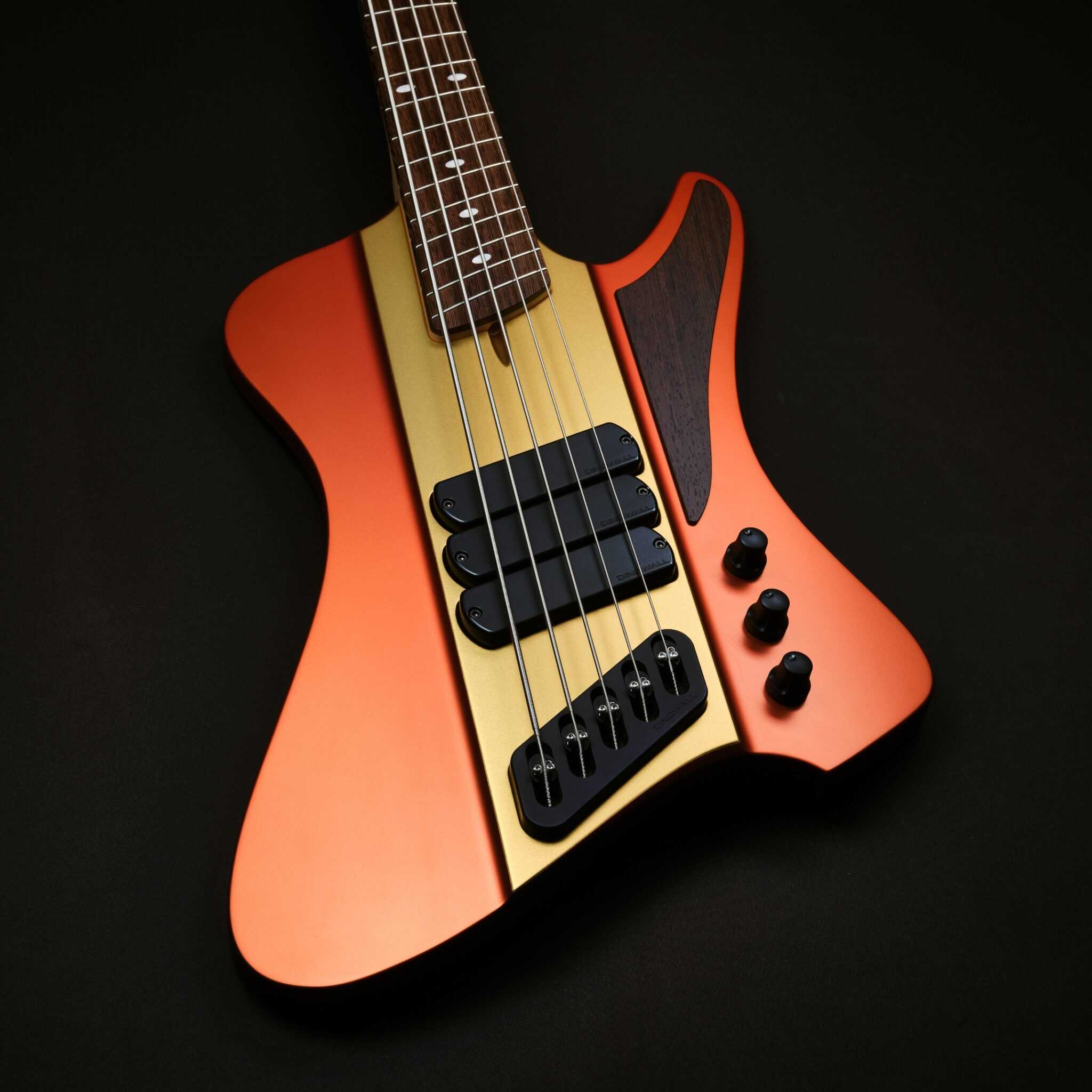 Dingwall D-Roc 5 Custom Gold Center Orange Wings | Bass Buddha