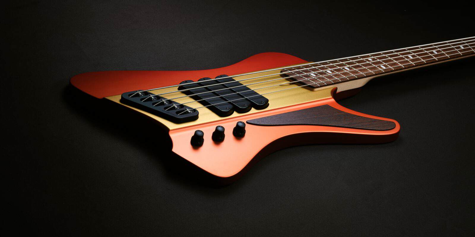 Dingwall D-Roc 5 Custom Gold Center Orange Wings | Bass Buddha
