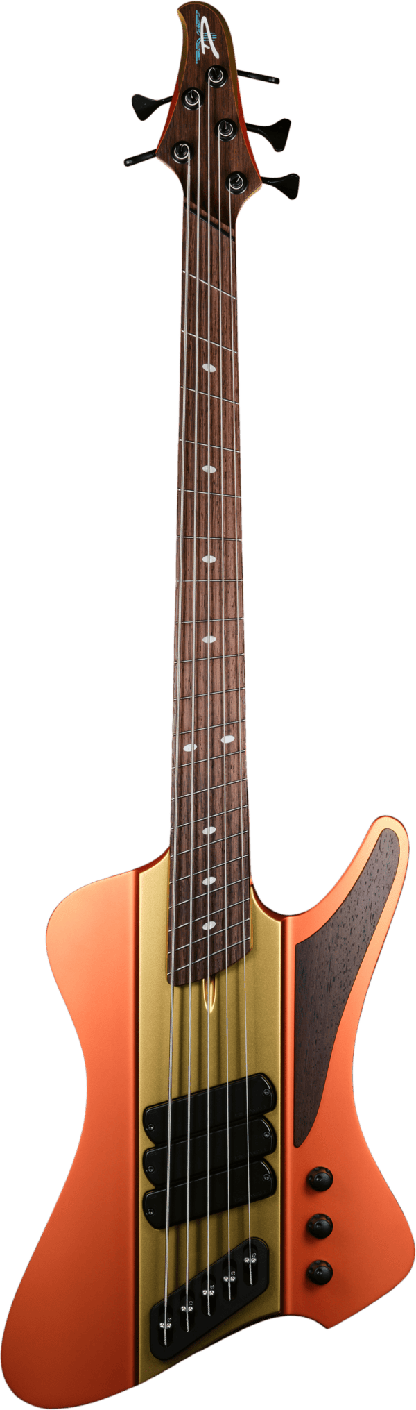 Dingwall D-Roc 5 Custom Gold Center Orange Wings