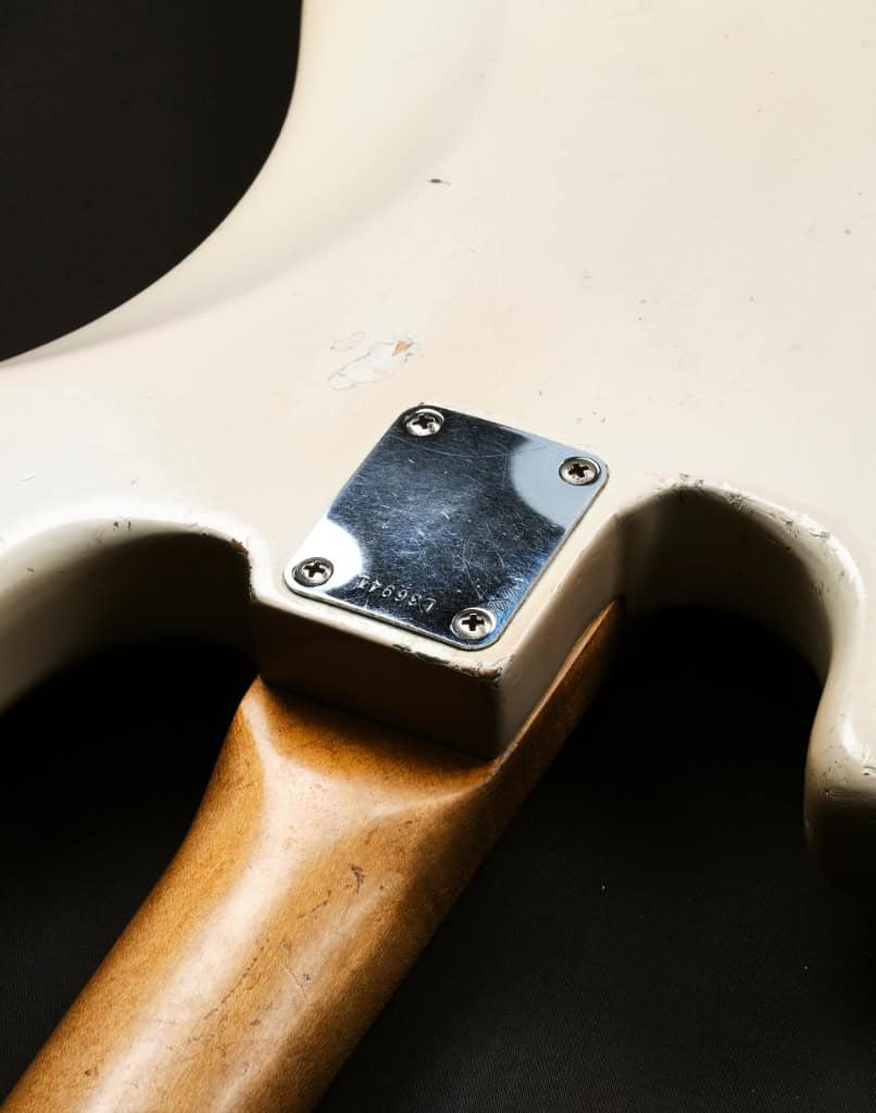 Pre-owned Fender Precision Bass Olympic White 1964 OHSC (6)