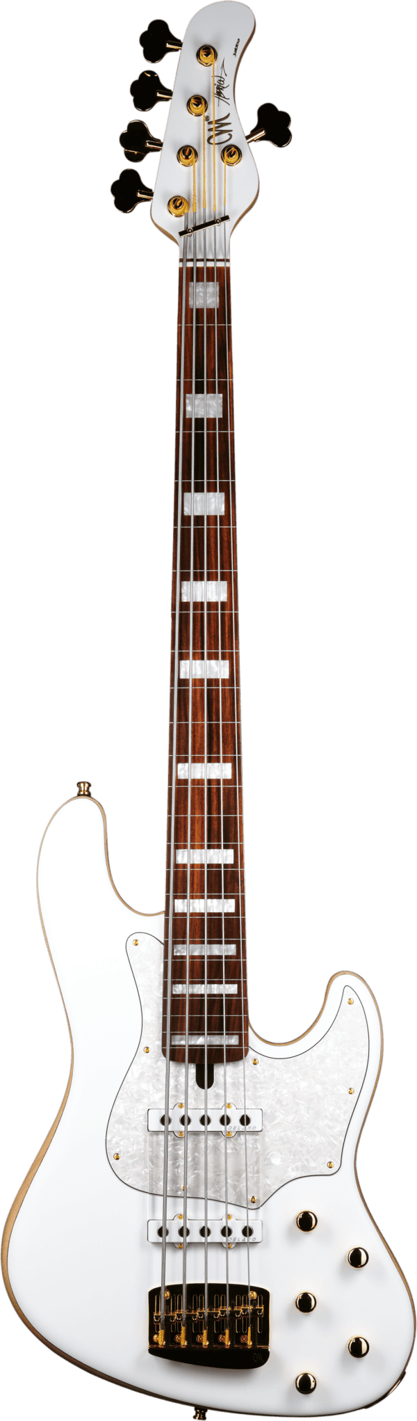 Mayones Jabba HF 5 Fretless Monolith White